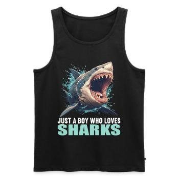 Requins Requin - Débardeur bio Premium Homme - noir - Devant - Michal (187cm)