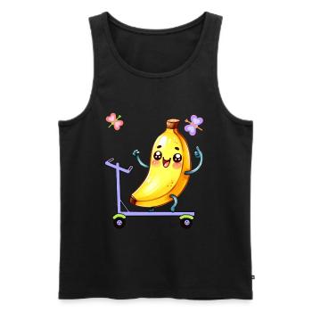 Drôle Drôle Fruit Banane Banane Enfants Enfant Bébé - Débardeur bio Premium Homme - noir - Devant - Michal (187cm)