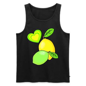 Lemon Lemons Fruits Fruit Fruit Summer - Men's Premium Organic Tank Top - black - Front - AI Model Male 178 light (178cm)