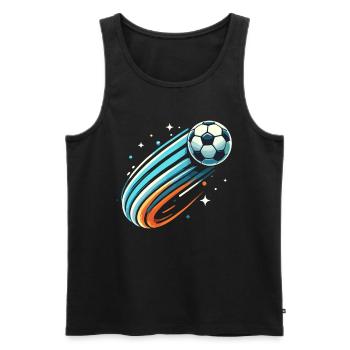 football, joueur de football, joueur de football garçon - Débardeur bio Premium Homme - noir - Devant - AI Model Male 178 light (178cm)