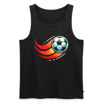 football, joueur de football, joueur de football garçon - Débardeur bio Premium Homme - noir - Devant - AI Model Male 178 light (178cm)