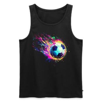 football, joueur de football, joueur de football garçon - Débardeur bio Premium Homme - noir - Devant - AI Model Male 178 light (178cm)