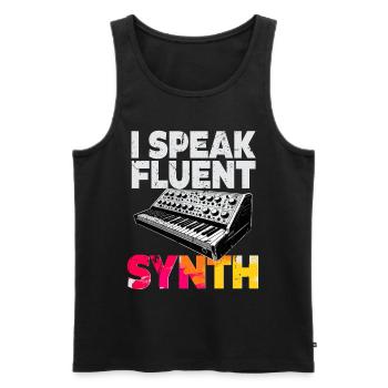 Synthétiseur I Speak Fluent Synth - Débardeur bio Premium Homme - noir - Devant - Michal (187cm)