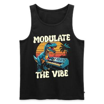 Synthesizer Synth Kick Drum DAW Modulate The Vibe - Men's Premium Organic Tank Top - black - Front - AI Model Male 178 light (178cm)