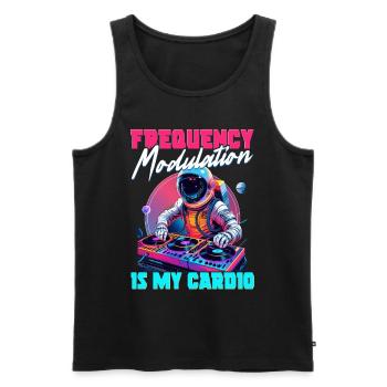 Synthesizer Frequency Modulation Is My Cardio - Männer Premium Bio Tank Top - Schwarz - Vorne - AI Model Male 178 light (178cm)