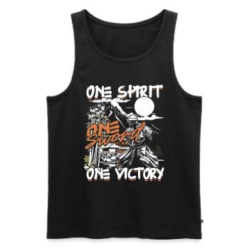 Kendo One Spirit One Sword One Victory - Männer Premium Bio Tank Top - Schwarz - Vorne - AI Model Male 178 light (178cm)