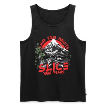 Kendo Chop Your Doubts Slice Your Fears - Männer Premium Bio Tank Top - Schwarz - Vorne - AI Model Male 178 light (178cm)