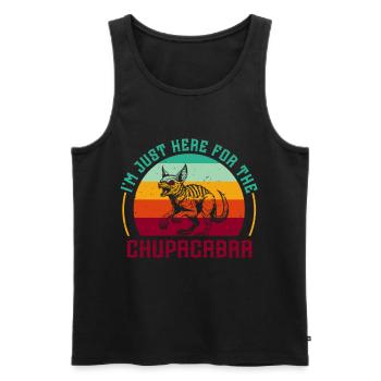 I'm Just Here For The Chupacabra Kryptid - Männer Premium Bio Tank Top - Schwarz - Vorne - AI Model Male 178 light (178cm)