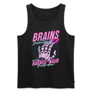 Linguiste computationnel Cerveaux Beauté et Backus Naur - Débardeur bio Premium Homme - noir - Devant - Michal (187cm)