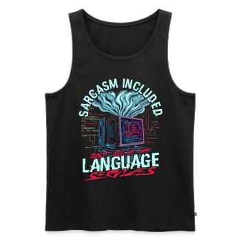 Computerlinguist - Männer Premium Bio Tank Top - Schwarz - Vorne - Michal (187cm)
