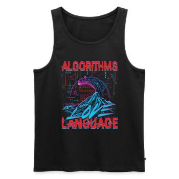 Computational Linguist Algorithms Are My Love Language - Men's Premium Organic Tank Top - black - Front - AI Model Male 178 light (178cm)