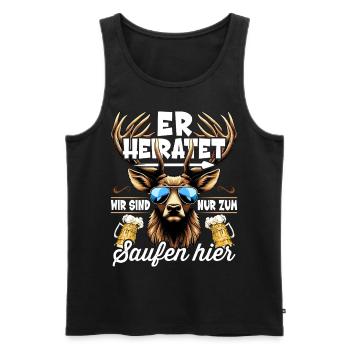 Junggesellenabschied Männer T-Shirt JGA Poltern - Männer Premium Bio Tank Top - Schwarz - Vorne - Michal (187cm)