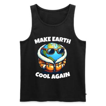 Make Earth Cool Again Climate Change Protest Demo - Men's Premium Organic Tank Top - black - Front - AI Model Male 178 light (178cm)