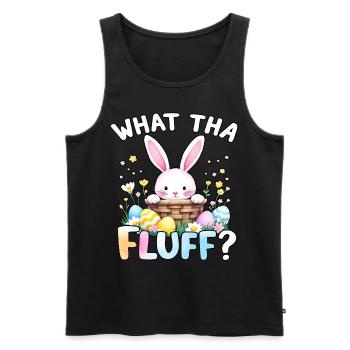 What tha Fluff? - Men's Premium Organic Tank Top - black - Front - AI Model Male 178 light (178cm)