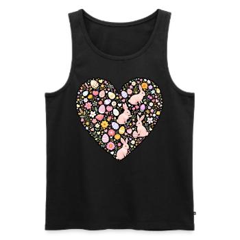 Easter Heart - Men's Premium Organic Tank Top - black - Front - AI Model Male 178 light (178cm)
