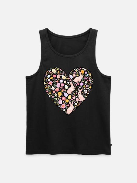 Osterherz - Männer Premium Bio Tank Top - Schwarz