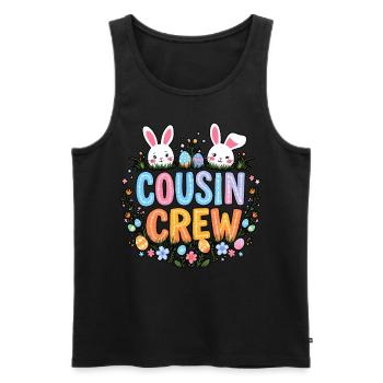 Cousin Crew - Men's Premium Organic Tank Top - black - Front - AI Model Male 178 light (178cm)