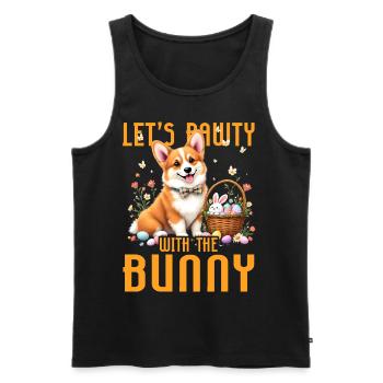 Let's Pawity with the bunny - Men's Premium Organic Tank Top - black - Front - AI Model Male 178 light (178cm)