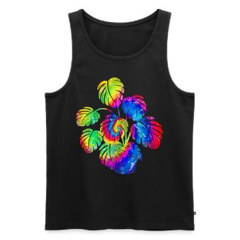 Amateur de plantes jardinage Tie Dye - Débardeur bio Premium Homme - noir - Devant - Michal (187cm)