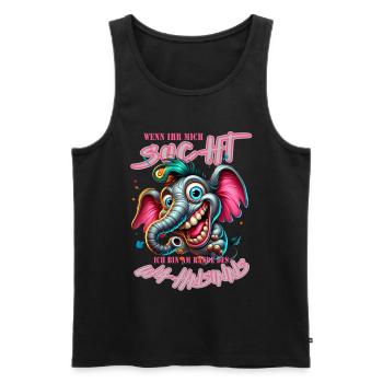 Wenn ihr mich sucht ich bin am Rande des Wahnsinns - Männer Premium Bio Tank Top - Schwarz - Vorne - AI Model Male 178 light (178cm)