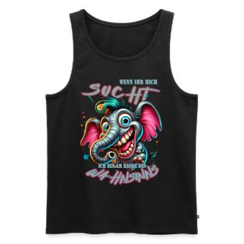 Wenn ihr mich sucht ich bin am Rande des Wahnsinns - Männer Premium Bio Tank Top - Schwarz - Vorne - AI Model Male 178 light (178cm)