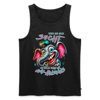 Wenn ihr mich sucht ich bin am Rande des Wahnsinns - Männer Premium Bio Tank Top - Schwarz - Vorne - AI Model Male 178 light (178cm)