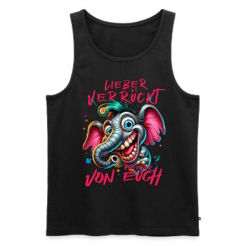 Mieux vaut être fou que l’un d’entre vous – éléphant - Débardeur bio Premium Homme - noir - Devant - Michal (187cm)