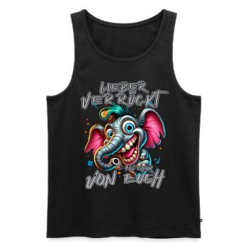 Mieux vaut être fou que l’un d’entre vous – éléphant - Débardeur bio Premium Homme - noir - Devant - AI Model Male 178 light (178cm)