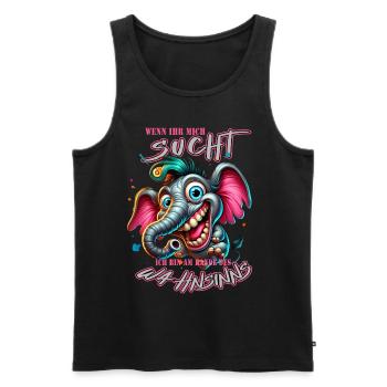 Wenn ihr mich sucht ich bin am Rande des Wahnsinns - Männer Premium Bio Tank Top - Schwarz - Vorne - AI Model Male 178 light (178cm)