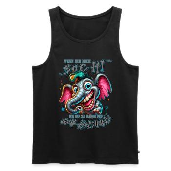 Wenn ihr mich sucht, ich bin am Rande des Wahnsinn - Männer Premium Bio Tank Top - Schwarz - Vorne - AI Model Male 178 light (178cm)