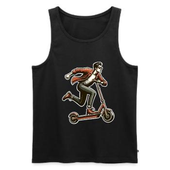Tretroller E-Scooter E-Roller - Männer Premium Bio Tank Top - Schwarz - Vorne - AI Model Male 178 light (178cm)