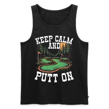 Golf Golf Golfer Golf Course - Men's Premium Organic Tank Top - black - Front - AI Model Male 178 light (178cm)