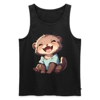Nerze Nerz - Männer Premium Bio Tank Top - Schwarz - Vorne - Michal (187cm)