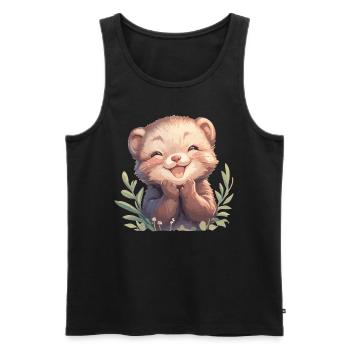 Nerze Nerz - Männer Premium Bio Tank Top - Schwarz - Vorne - Michal (187cm)