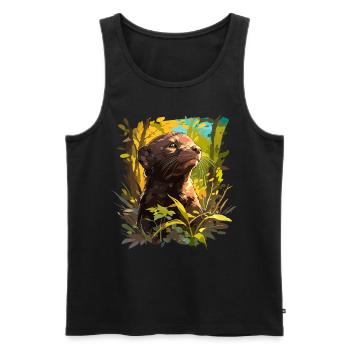 Nerze Nerz - Männer Premium Bio Tank Top - Schwarz - Vorne - Michal (187cm)