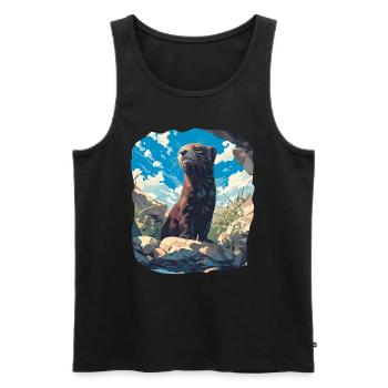 Nerze Nerz - Männer Premium Bio Tank Top - Schwarz - Vorne - Michal (187cm)