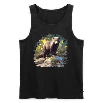 Nerze Nerz - Männer Premium Bio Tank Top - Schwarz - Vorne - Michal (187cm)
