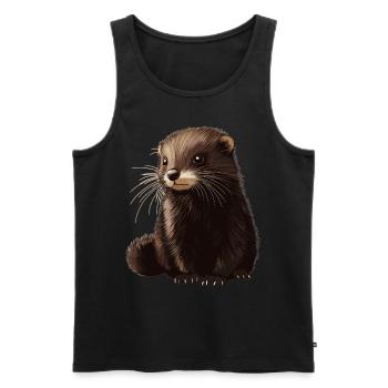 Nerze Nerz - Männer Premium Bio Tank Top - Schwarz - Vorne - Michal (187cm)