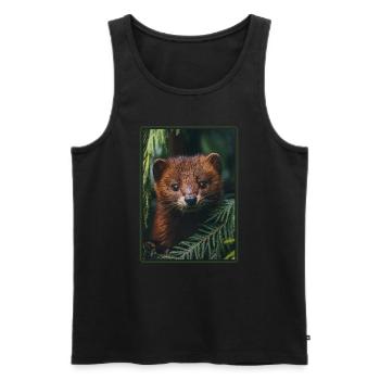 Nerze Nerz - Männer Premium Bio Tank Top - Schwarz - Vorne - Michal (187cm)