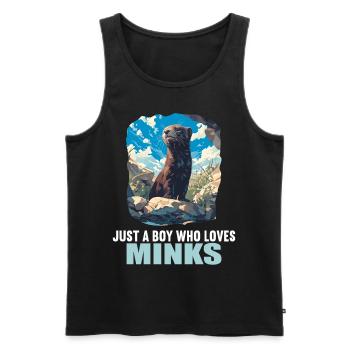 Nerze Nerz - Männer Premium Bio Tank Top - Schwarz - Vorne - Michal (187cm)