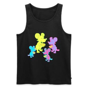 Retro Mäuse Maus 80er 90er Vintage Kinder Kind - Männer Premium Bio Tank Top - Schwarz - Vorne - AI Model Male 178 light (178cm)