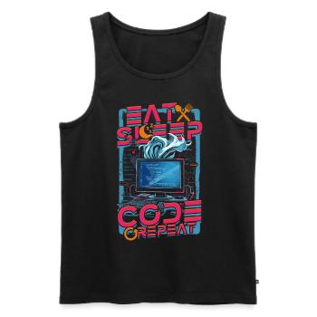 Theoretical Computer Scientist - Men's Premium Organic Tank Top - black - Front - AI Model Male 178 light (178cm)