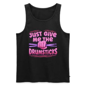 Cardio Drummer Kardio Trommeln - Männer Premium Bio Tank Top - Schwarz - Vorne - AI Model Male 178 light (178cm)