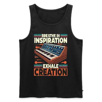 Synthesizer Synth Inspiration - Men's Premium Organic Tank Top - black - Front - AI Model Male 178 light (178cm)