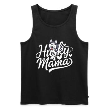 Husky Mama - Compagnon affectueux pour husky - Débardeur bio Premium Homme - noir - Devant - AI Model Male 178 light (178cm)