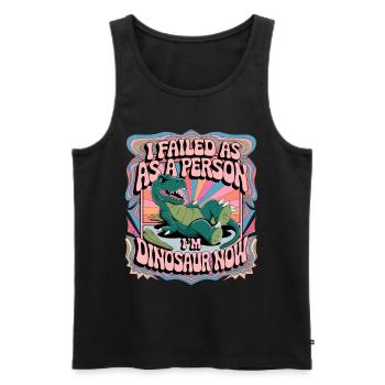 Je suis maintenant un dinosaure : design humoristique pour - Débardeur bio Premium Homme - noir - Devant - AI Model Male 178 light (178cm)