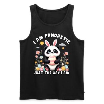 I am Pandastic just the way I am - Men's Premium Organic Tank Top - black - Front - AI Model Male 178 light (178cm)