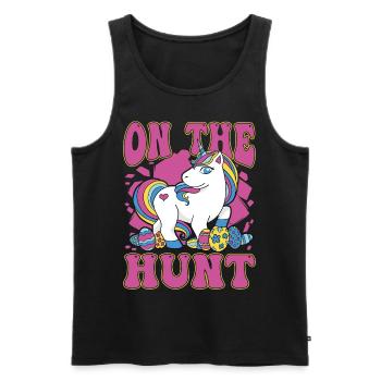 On the Hunt Unicorn Easter - Men's Premium Organic Tank Top - black - Front - AI Model Male 178 light (178cm)