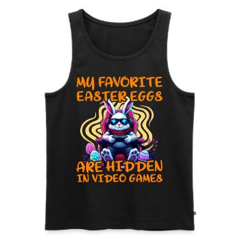 My favorite easter eggs are hidden in video games - Men's Premium Organic Tank Top - black - Front - AI Model Male 178 light (178cm)