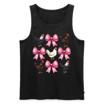 Coquette Bow Hühnerfarm Bauernhof Rosa Mothers Day - Männer Premium Bio Tank Top - Schwarz - Vorne - Michal (187cm)